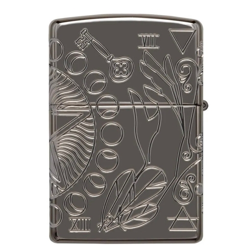 Bật Lửa ZIPPO - Armor - Wicca Design (Hoa Văn Black Ice)