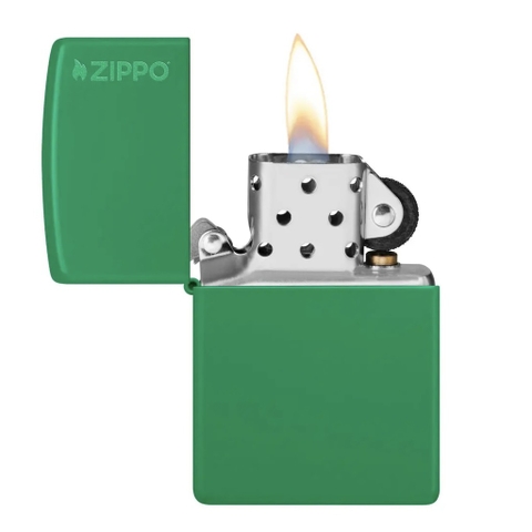Bật Lửa ZIPPO - Classic- Grass Green Matte Zippo Logo (Xanh Lá) - Z86