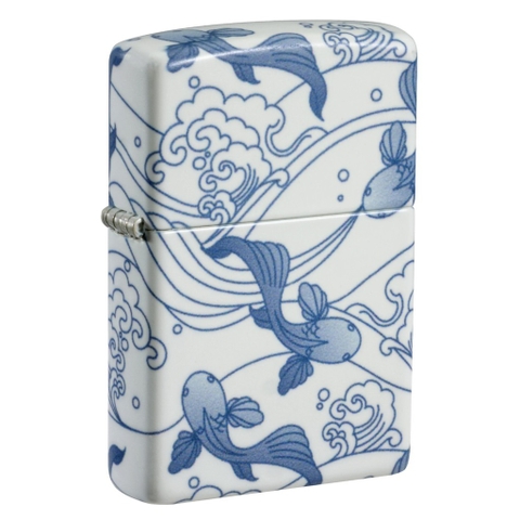 Bật Lửa ZIPPO - Classic - Fish Design ( Cá Koi Gốm Sứ Premium)