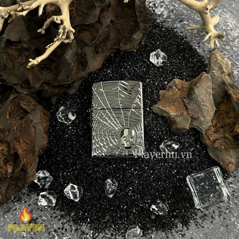 Bật Lửa ZIPPO - Classic - Spider Web Skull (Đầu Lâu Nhện)