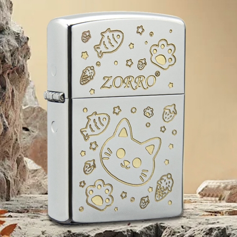 Zorro - Mèo Cá Cute - Bạc Mờ - Phiên bản KHẮC CHÌM