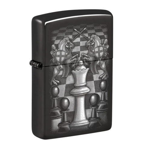 Bật Lửa ZIPPO - Classic - Chess Design (Cờ Vua Đen)