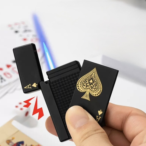 Bật Lửa Độc Lạ - Phiên Bản Lá Át Bích Đen - Bản Mở Nắp