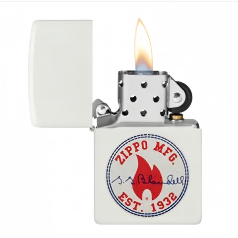 Bật Lửa ZIPPO - Classic - White Matte Color Image (Logo Lửa Đỏ 1932)