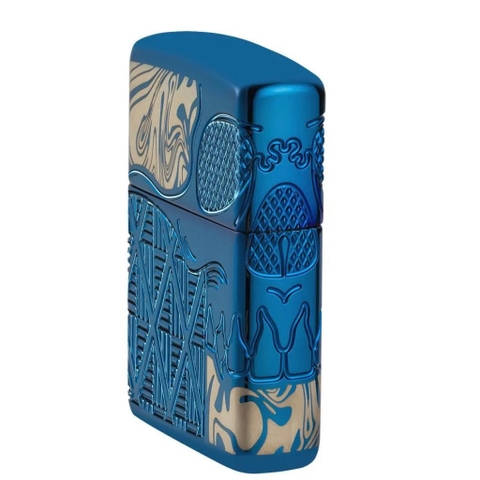 Bật Lửa ZIPPO - Luxury- Armor® Skull Design (Đầu Lâu Xanh)