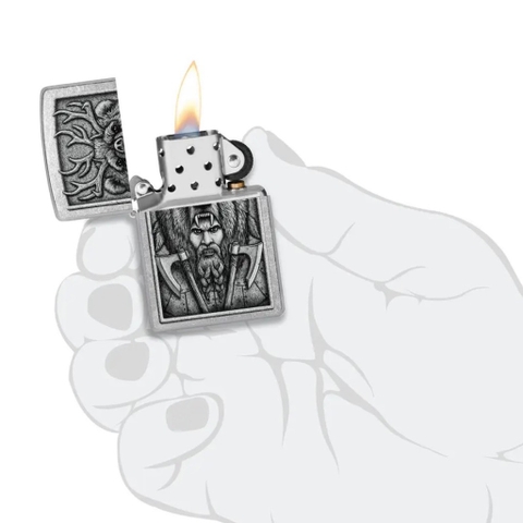 Bật Lửa ZIPPO - Classic - Barbarian Design ( Chiến Binh Gấu )