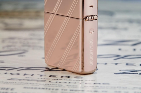 Bật Lửa ZIPPO - Armor -  Script Logo Collectible Armor Rose Gold (Kỉ Niệm 75 Năm Vàng Hồng)