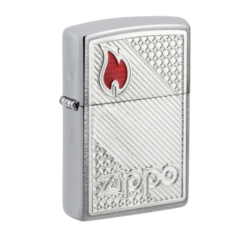 Bật Lửa ZIPPO - Classic - Tiles Eblem Design (Eblem Lửa Đỏ)