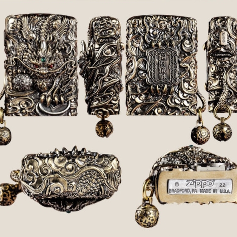 Zippo Rồng Đồng Ngọc Xanh - Phiên Bản Độ