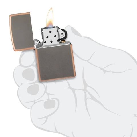 Bật Lửa ZIPPO - Classic - Rustic Bronze (Ghi Viền Nâu)