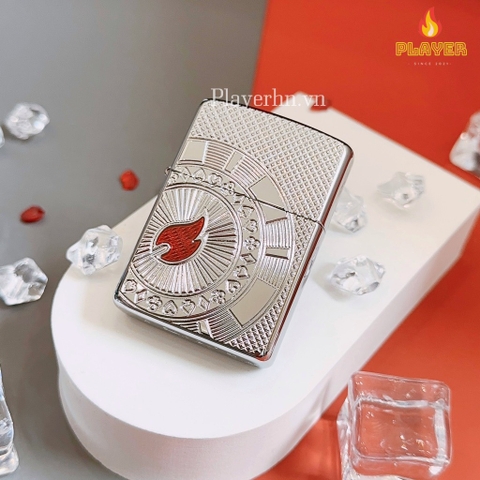 Bật Lửa ZIPPO - Armor - Poker Chip ( Ngọn Lửa Đỏ Poker)