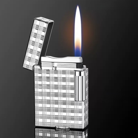 Bật Lửa Derui - Bạc Caro - Phiên Bản Lùn