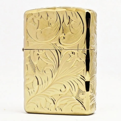 Bật Lửa ZIPPO - Armor - Hoa Văn Ven Vàng Cao Cấp