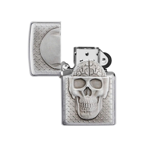 Bật Lửa ZIPPO - Classic - Skull with Brain Surprise (Đầu Lâu Bạc)