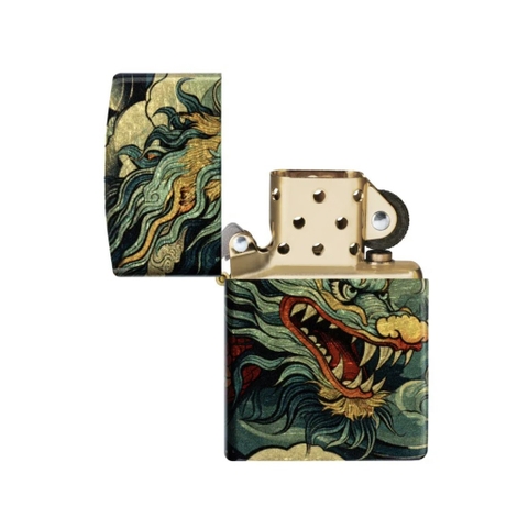 Bật Lửa ZIPPO - Classic - Dragon Fusion Design ( Rồng Xanh Sơn Mài Premium)