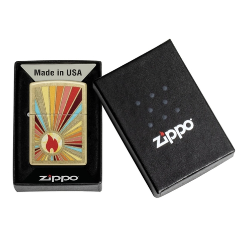 Bật Lửa ZIPPO - Classic -Beaming Flame Design (Tia Sắc Màu)