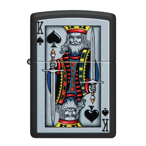 Bật Lửa ZIPPO - Classic - King Of Spades Design (Quân K Bích)
