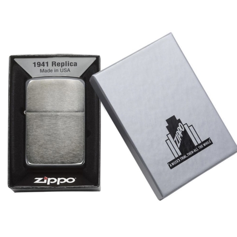 Bật Lửa ZIPPO - 1941 Replica - Black Ice  (Đen Ghi Đá)