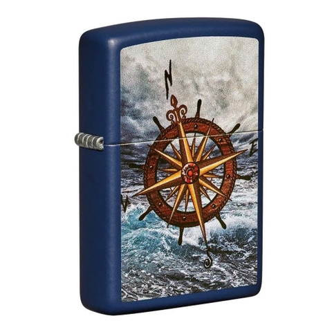 Bật Lửa ZIPPO - Classic - Compass Design (La Bàn Xanh)
