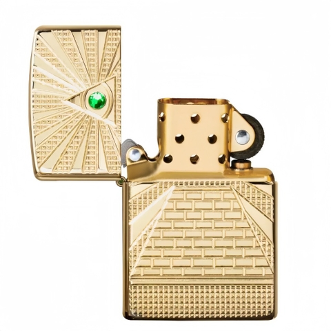 Bật Lửa ZIPPO - Armor - Eye of Providence Design (Kim Tự Tháp Mắt Xanh)