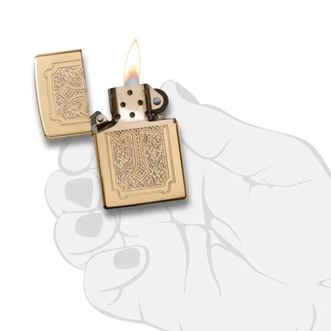 Bật Lửa ZIPPO - Armor - Eccentric High Polish Brass Armor (Thánh Giá)