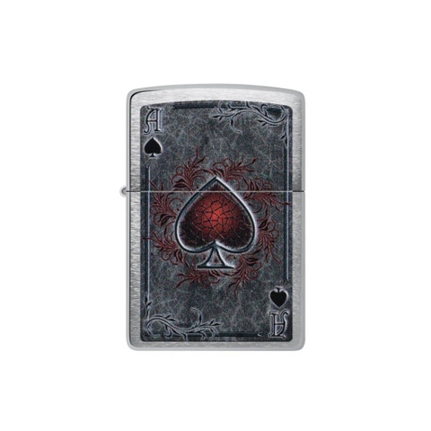 Bật Lửa ZIPPO - Classic - Antiqued Ace Design (Át Bích Đỏ Nứt)