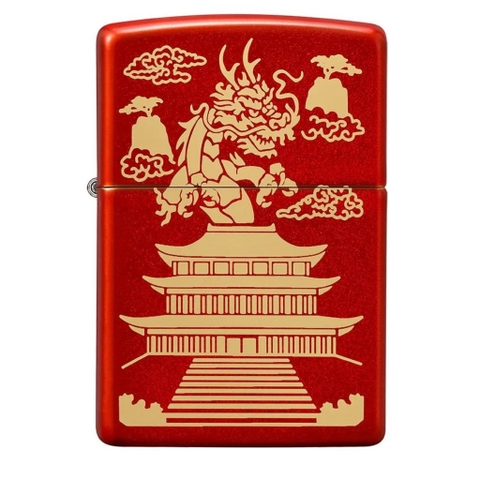 Bật Lửa ZIPPO - Classic - Eastern Design (Rồng Chùa Đỏ Meta)