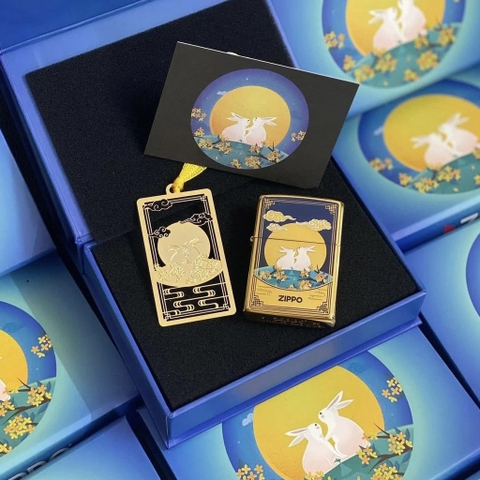 Bật Lửa ZIPPO - Classic -Rabbit & Moon (Trung Thu Thỏ Mặt Trăng)