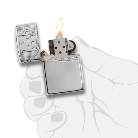 Bật Lửa ZIPPO - Armor - Zipper Design (Khóa Cạnh Sườn Silver)