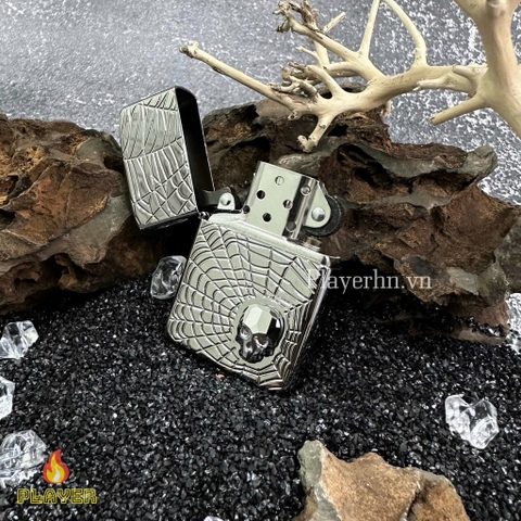 Bật Lửa ZIPPO - Classic - Spider Web Skull (Đầu Lâu Nhện)