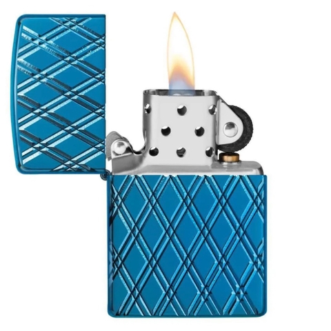 Bật Lửa ZIPPO - Luxury- Armor - High Polish Blue Diamonds (Kim Cương Xanh)