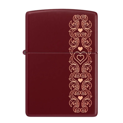 Bật Lửa ZIPPO - Classic - Heart Garland Design ( Trái Tim Đỏ Mận)