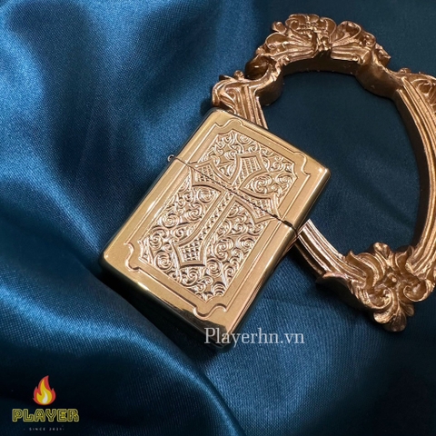 Bật Lửa ZIPPO - Armor - Eccentric High Polish Brass Armor (Thánh Giá)
