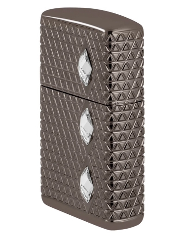 Bật Lửa ZIPPO - Luxury- Armor®- Diamond Pattern Design (Black Ice Đính Đá)