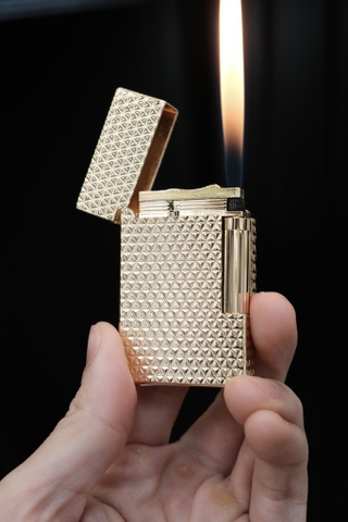 Bật Lửa Derui - Vân tam Giác - Phiên Bản Vàng Gold