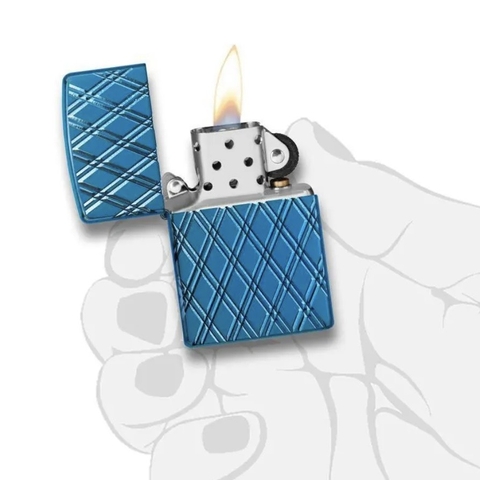 Bật Lửa ZIPPO - Luxury- Armor - High Polish Blue Diamonds (Kim Cương Xanh)
