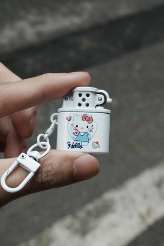 Bật Lửa Mini - Hello Kitty Trắng- kèm Móc Treo