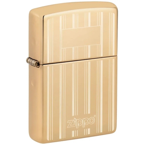 Bật Lửa ZIPPO - Classic - Zippo Design (Vàng Sọc Trắng)