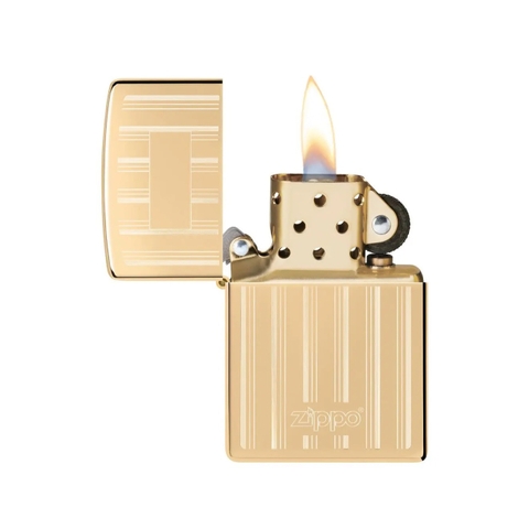Bật Lửa ZIPPO - Classic - Zippo Design (Vàng Sọc Trắng)