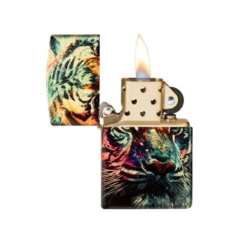 Bật Lửa ZIPPO - Classic - Painted Tiger Design (Hổ Graffiti)