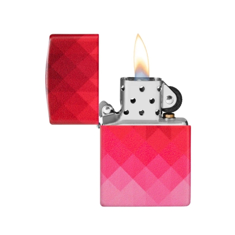 Bật Lửa ZIPPO - Classic - Ombre Pixel Design (Ô Vuông Đỏ Pixel)