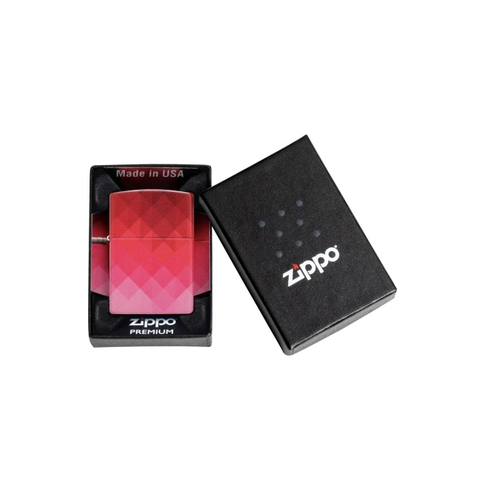 Bật Lửa ZIPPO - Classic - Ombre Pixel Design (Ô Vuông Đỏ Pixel)
