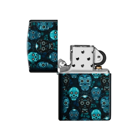 Bật Lửa ZIPPO - Classic - Sugar Skulls Design (Đầu Lâu Phát Quang)