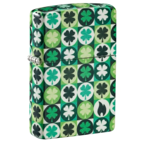 Bật Lửa ZIPPO - Classic - Clover Design (Cỏ 3 Lá)