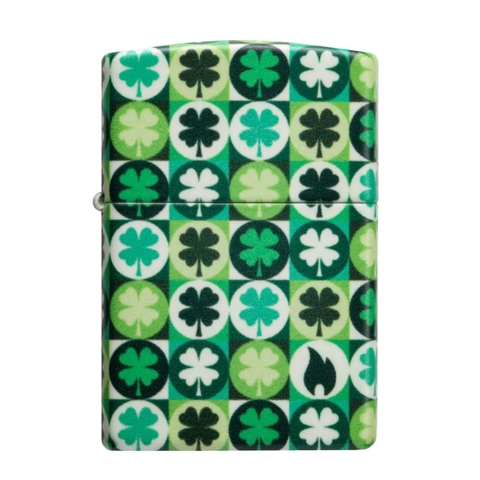 Bật Lửa ZIPPO - Classic - Clover Design (Cỏ 3 Lá)