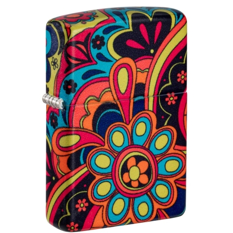 Bật Lửa ZIPPO - Classic - Flower Power Design (Hoa Phát Quang)