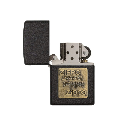 Bật Lửa ZIPPO - Classic - Black Crackle® Gold Zippo Logo