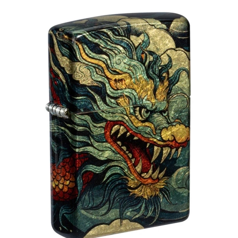 Bật Lửa ZIPPO - Classic - Dragon Fusion Design (Rồng Xanh Uốn Lượn)