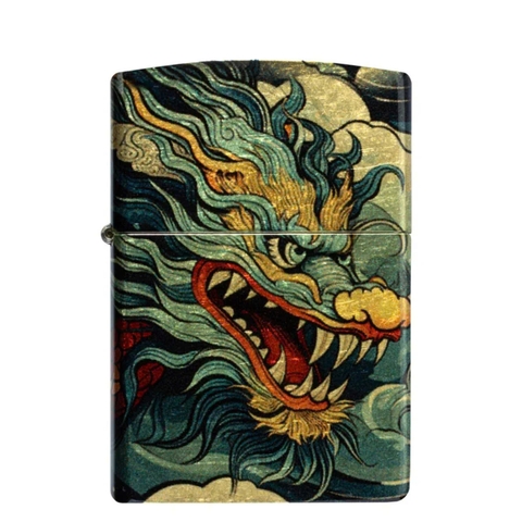 Bật Lửa ZIPPO - Classic - Dragon Fusion Design (Rồng Xanh Uốn Lượn)
