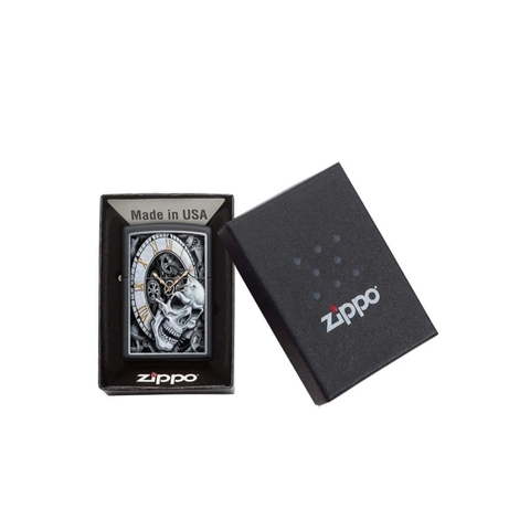 Bật Lửa ZIPPO - Classic - Skull Clock Design (Đồng Hồ Đầu Lâu)